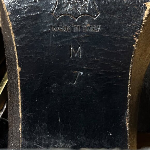 Authentic Fendi F Zucca Logo Graphic Brown Open Toe Chunky Block Heel Sandal 7 - Picture 13 of 16